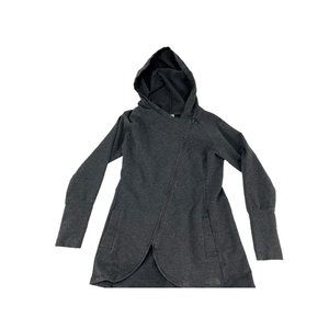 The North Face gray diagonal full zip hoodie sweatshirt jacket womens medium